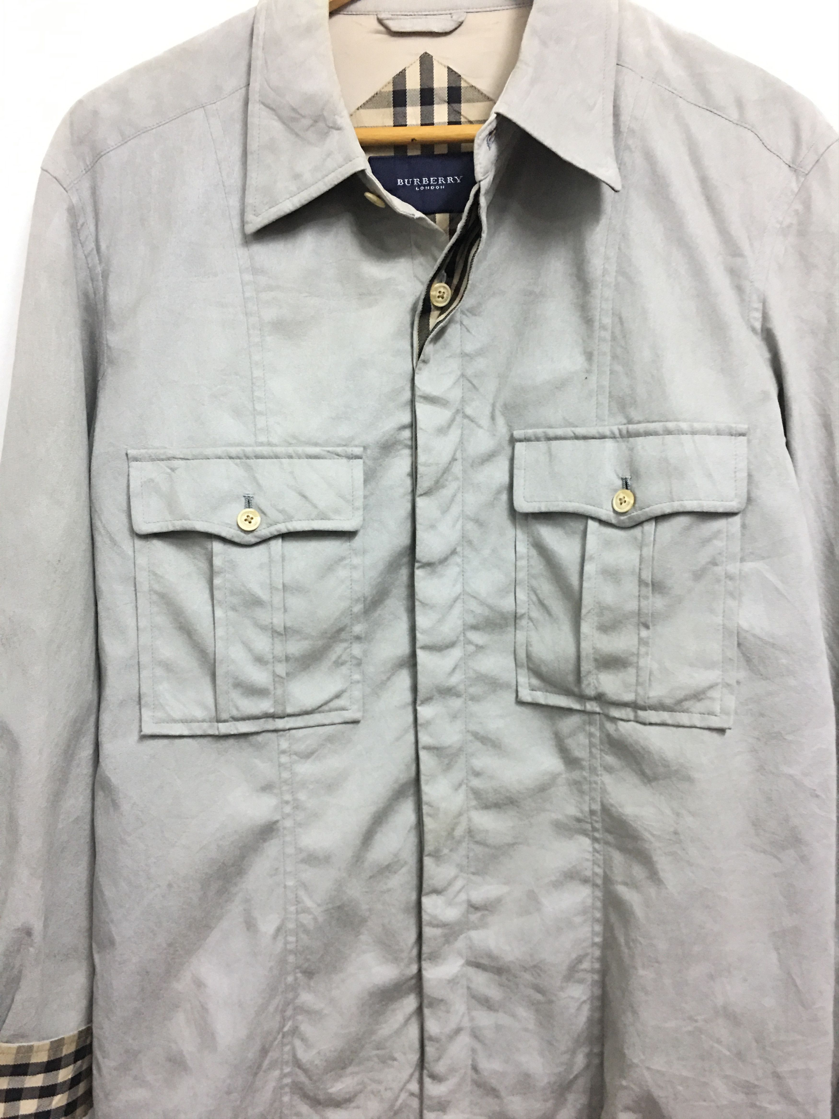 Burberry × Vintage Burberry London Velvet Button Collared Size US L / EU 52-54 / 3 - 2 Thumbnail