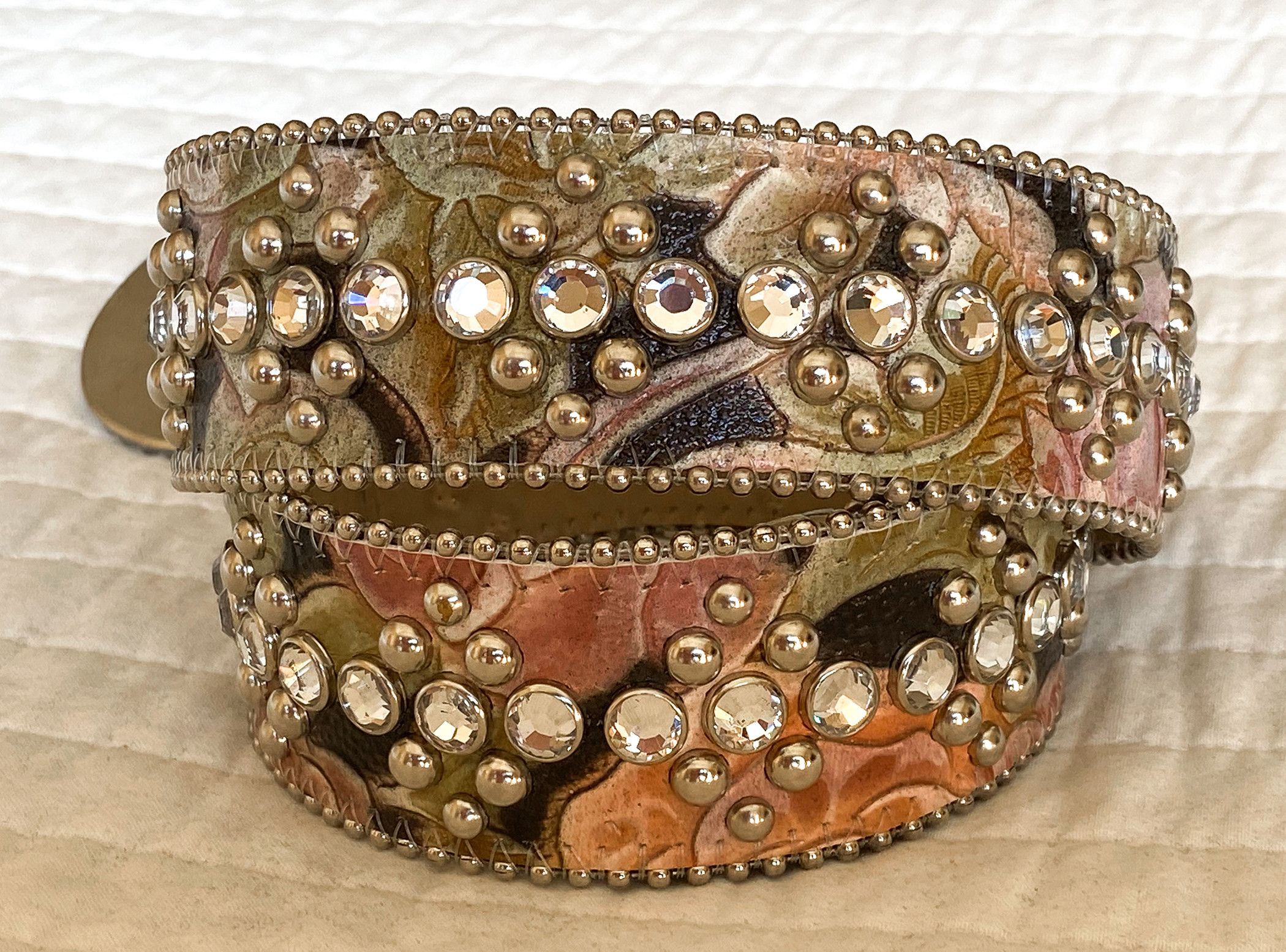 B.B. Simon b.b. simon Belt Size S 28 Clear Crystal Silver Floral 