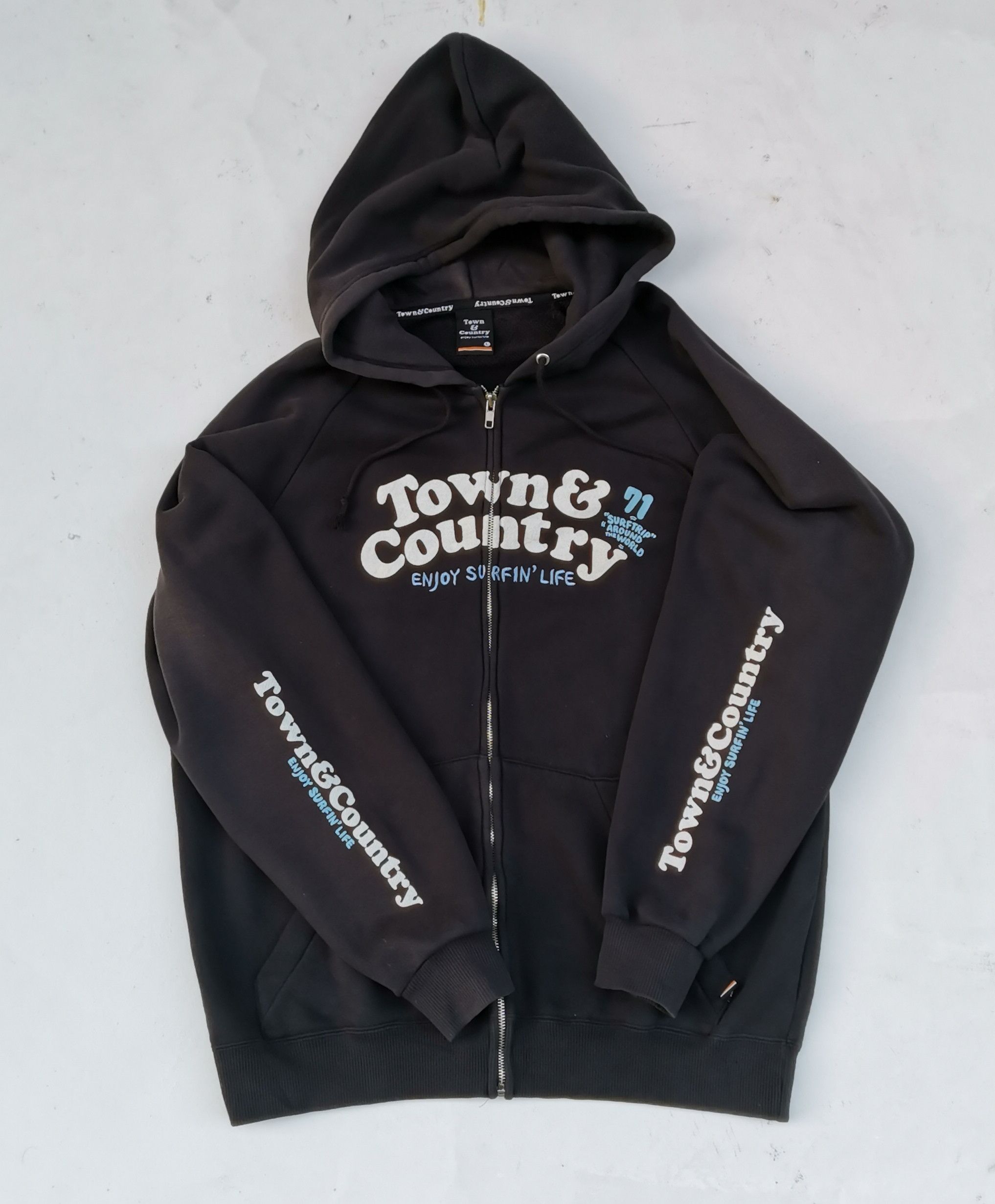 Japanese Brand Town & Country Enjoy Surf in Life Big Logo Sweatshirt Size US L / EU 52-54 / 3 - 4 Thumbnail