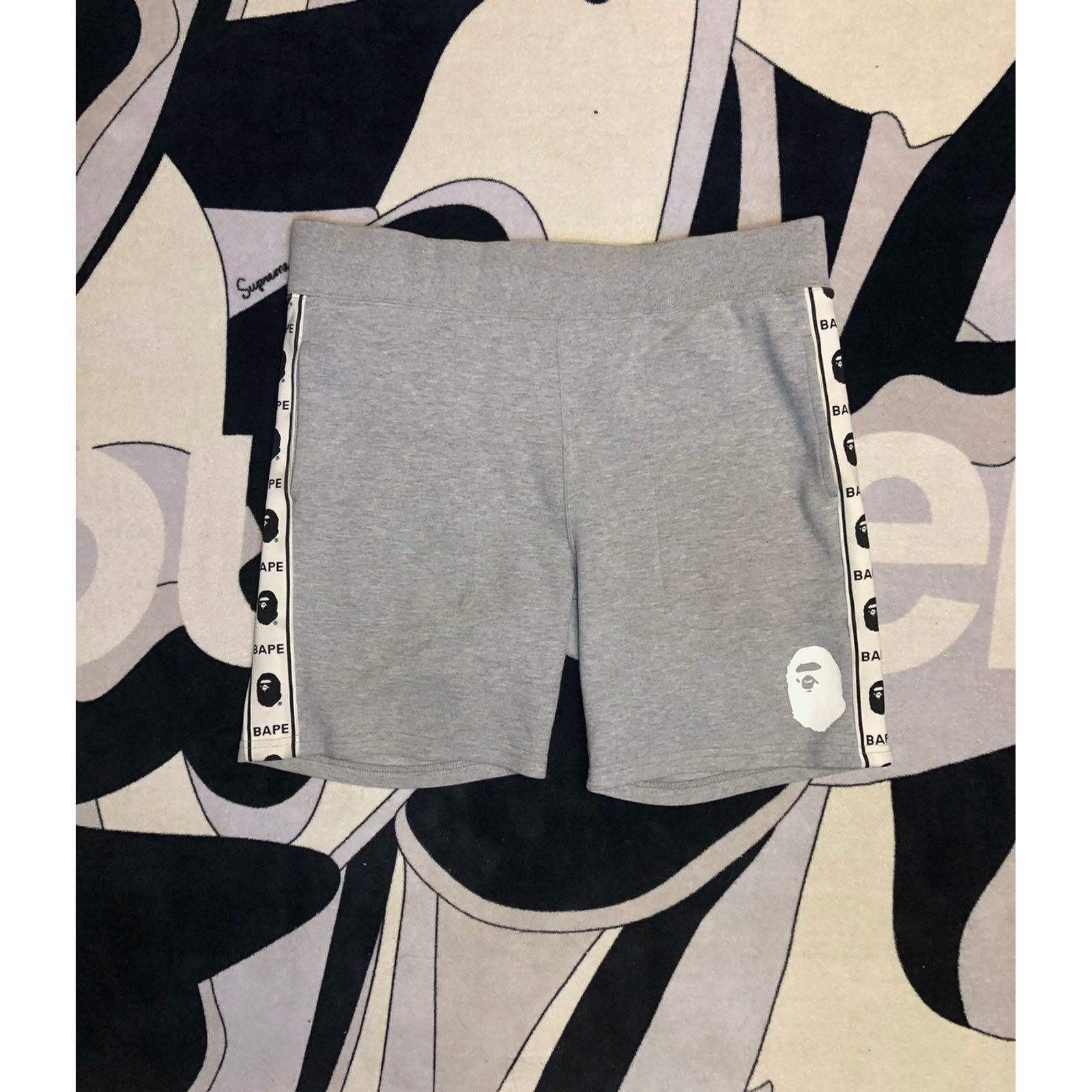 Bape A Bathing Ape Side Tape Shorts Grey Size US 30 / EU 46 - 1 Thumbnail