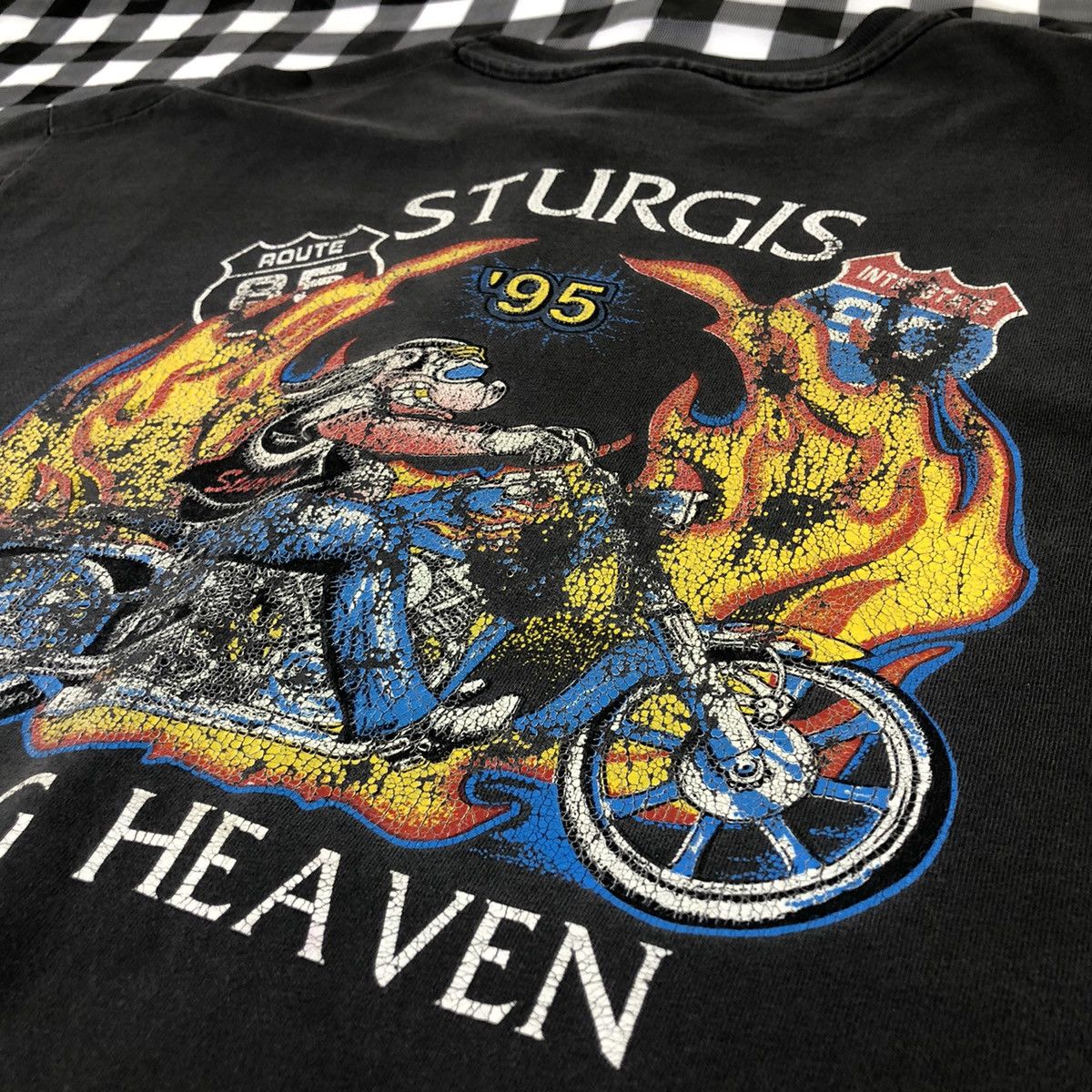Harley Davidson × Vintage Sturgis Hog Heaven 1995 Motorcycle Harley Davidson T Size US XL / EU 56 / 4 - 5 Thumbnail
