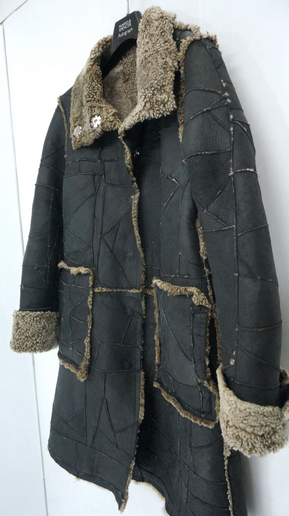 Japanese Brand 🔥Japan Designer AS KNOW AS Sheepskin Patchwork Sherpa Coat Size US XS / EU 42 / 0 - 18 Thumbnail