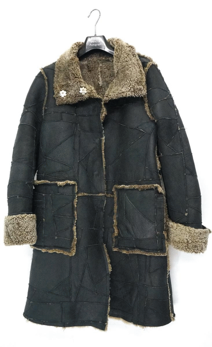 Japanese Brand 🔥Japan Designer AS KNOW AS Sheepskin Patchwork Sherpa Coat Size US XS / EU 42 / 0 - 1 Thumbnail