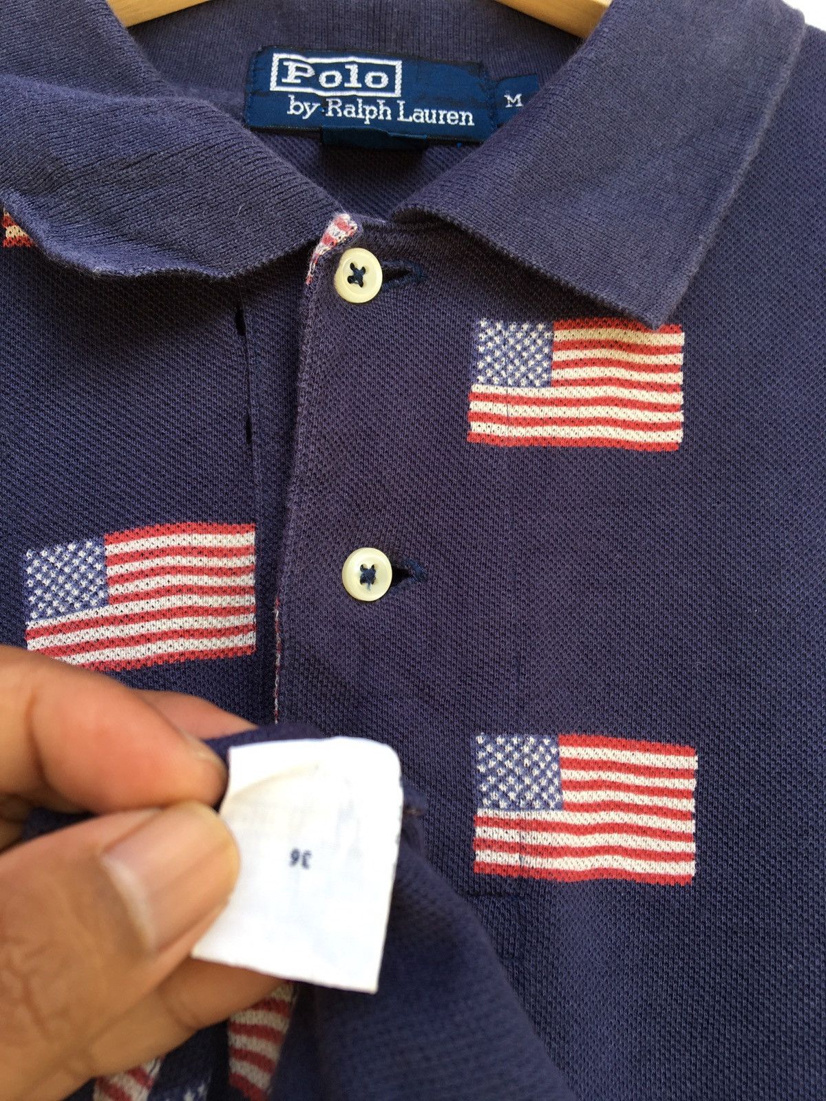 Polo Ralph Lauren Vintage Polo Ralph Lauren US Flag Polo Shirt Size US L / EU 52-54 / 3 - 15 Thumbnail