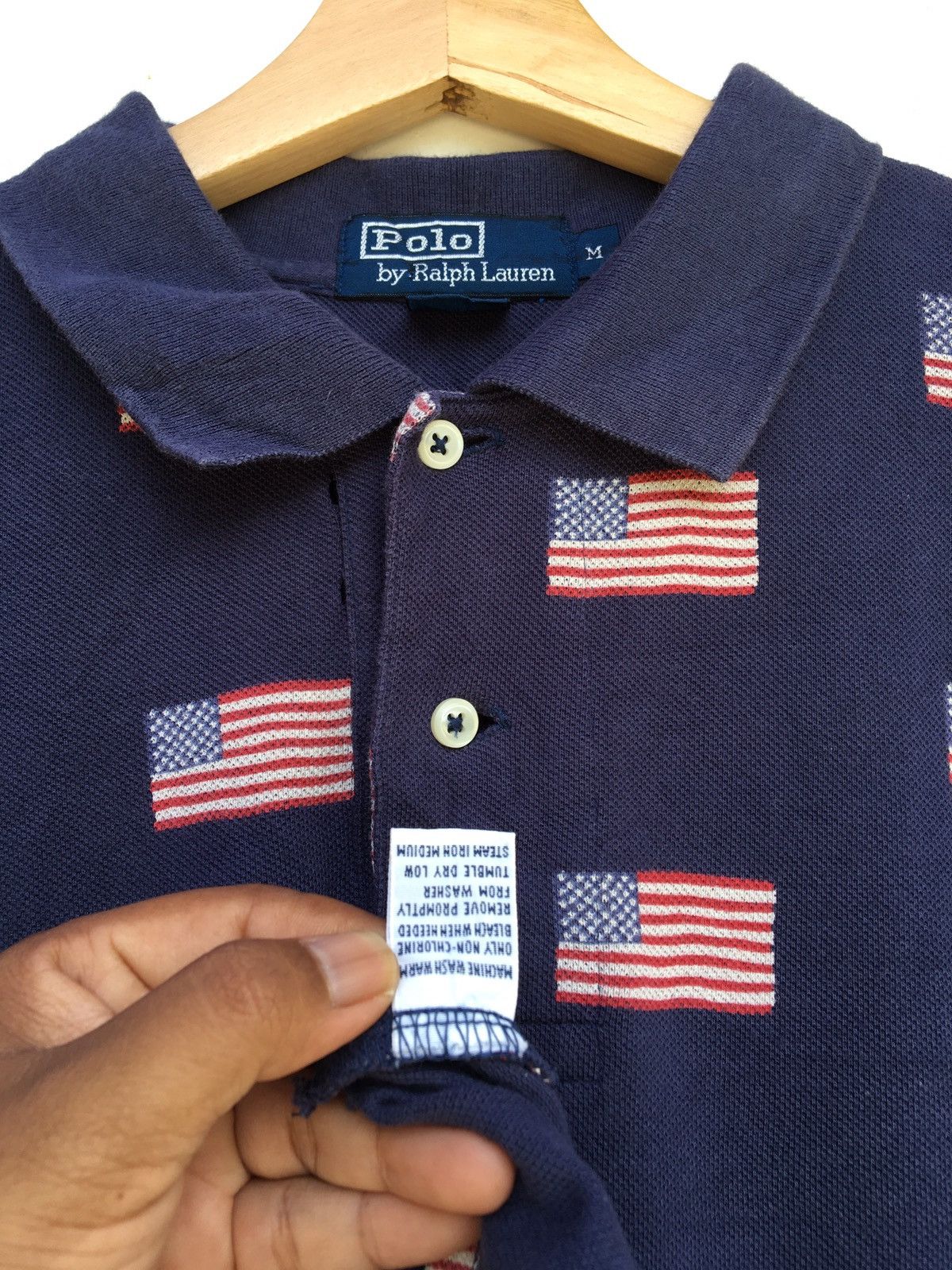 Polo Ralph Lauren Vintage Polo Ralph Lauren US Flag Polo Shirt Size US L / EU 52-54 / 3 - 14 Thumbnail