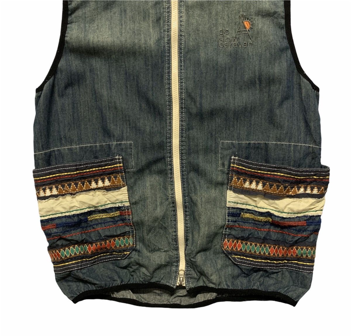 Vintage × go slow caravan Go Slow Caravan Native Navajo Full Zip Sleeveless Vest Size US M / EU 48-50 / 2 - 6 Thumbnail
