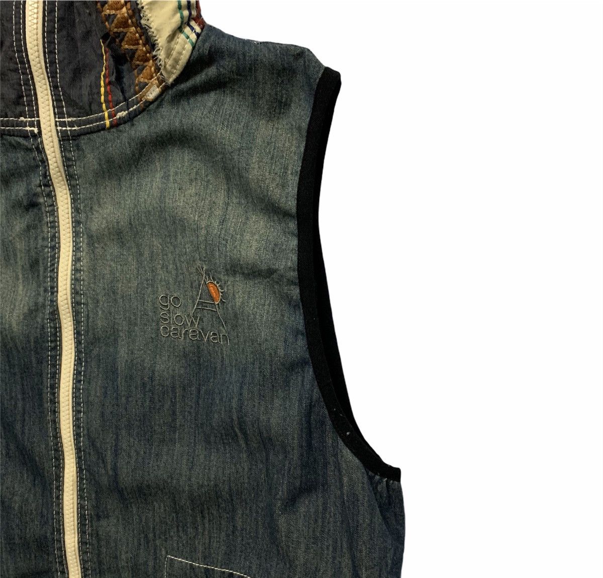 Vintage × go slow caravan Go Slow Caravan Native Navajo Full Zip Sleeveless Vest Size US M / EU 48-50 / 2 - 4 Thumbnail