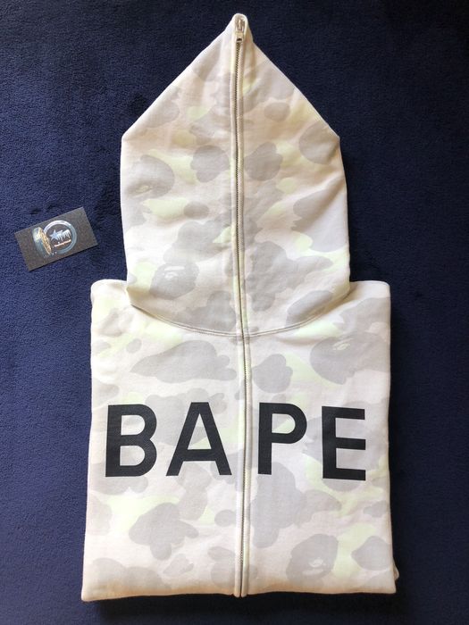 Bape Bape City Camo Glow In The Dark Spellout Full ZIP Hoodie | Grailed