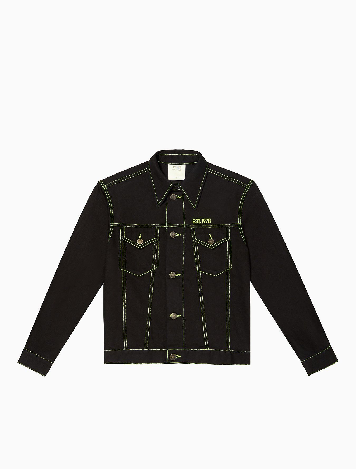 Calvin Klein 205W39NYC EST. 1978 Black Hole Denim Trucker Jacket Size US L / EU 52-54 / 3 - 1 Thumbnail