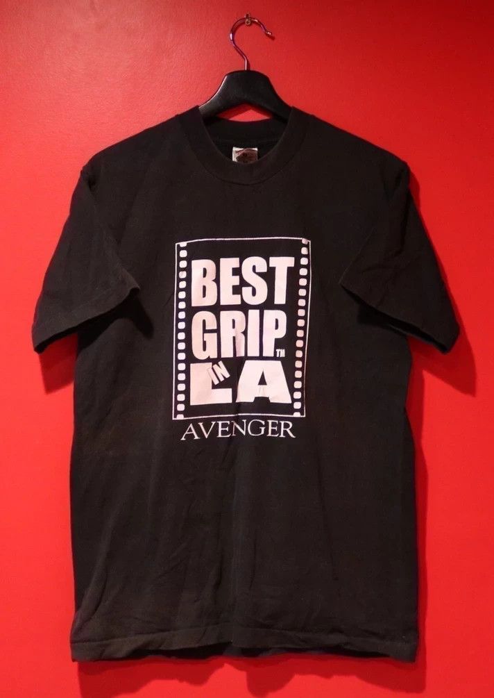 Fruit Of The Loom Vintage 1990s Avenger Best Grip In LA Single Stitch Shirt Size US M / EU 48-50 / 2 - 1 Thumbnail
