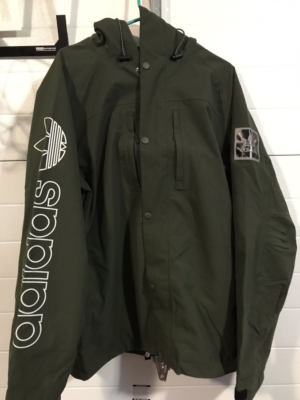 Adidas heavy coat 3m reflective rain coat