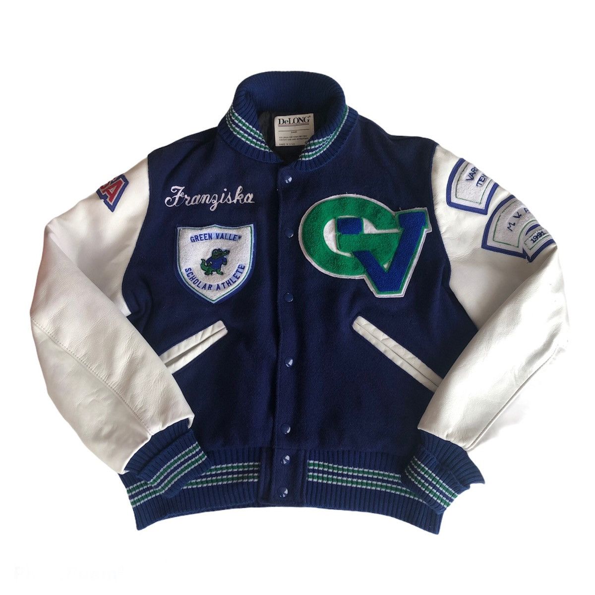 Vintage Vintage 1991 Green Valley Varsity Jacket - Rare Wool Bomber Size US L / EU 52-54 / 3 - 1 Thumbnail
