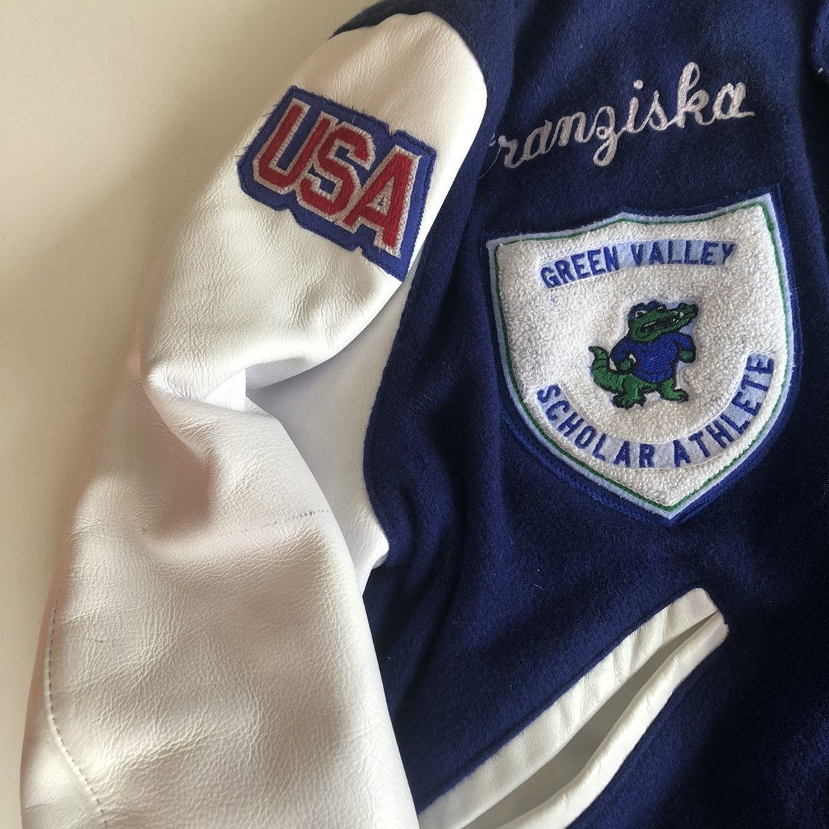 Vintage Vintage 1991 Green Valley Varsity Jacket - Rare Wool Bomber Size US L / EU 52-54 / 3 - 5 Thumbnail