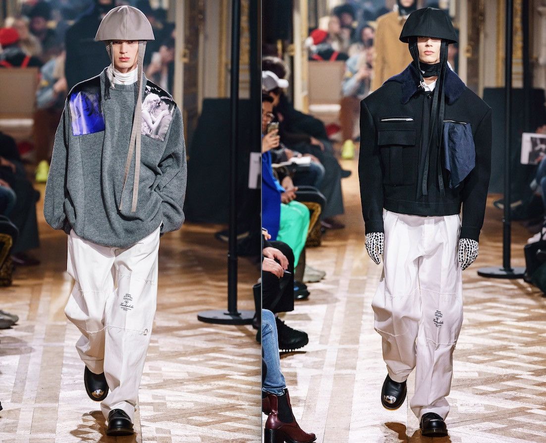 Raf Simons Raf Simons 19FW Wide Fit Pants with Knee Patches and Ring |  Grailed