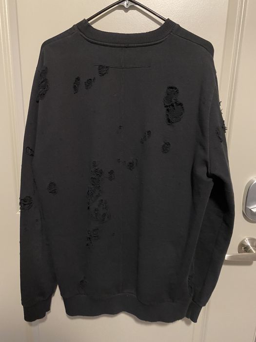 Givenchy Black Destroyed Ripped Logo Sweatshirt Grailed
