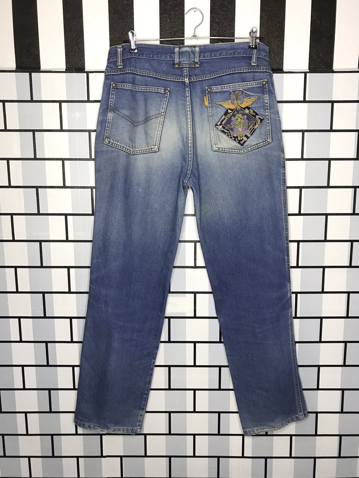 Vintage Lancel Paris embroidery back pocket jeans