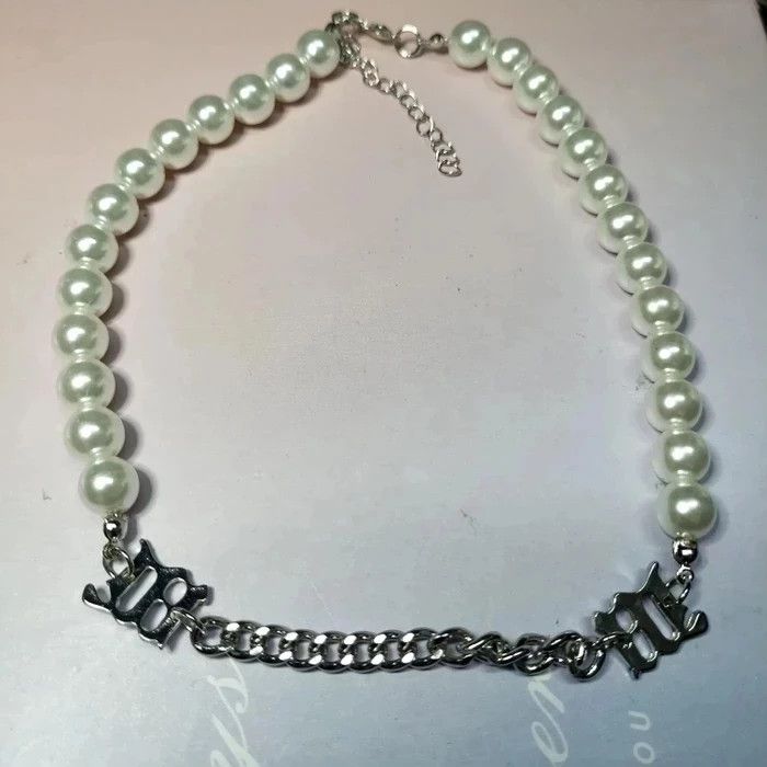 Jewelry Gothic Vintage Punk Pearl Necklace Chains pendent Size ONE SIZE - 1 Thumbnail
