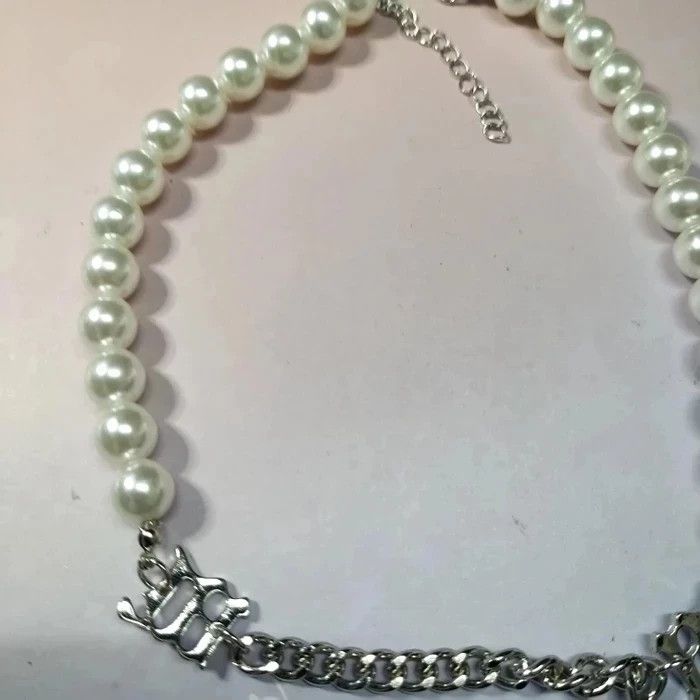 Jewelry Gothic Vintage Punk Pearl Necklace Chains pendent Size ONE SIZE - 4 Thumbnail