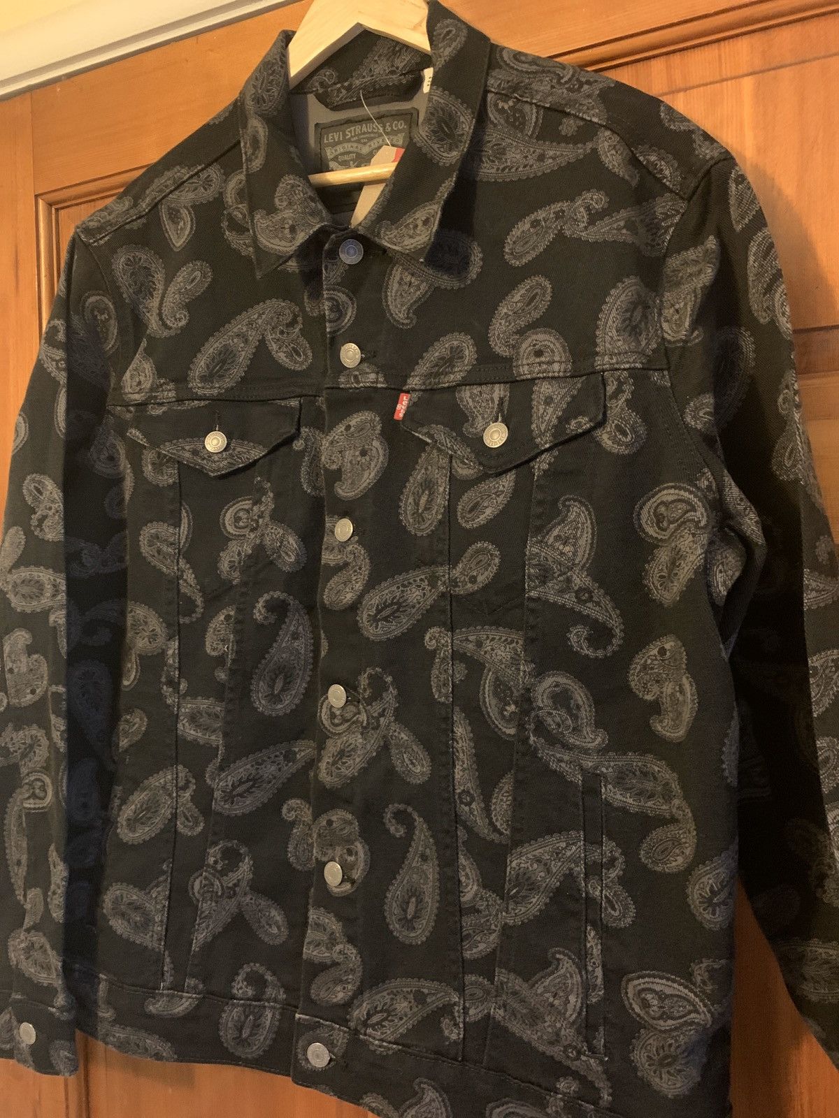 Levi's × Levi's Vintage Clothing *RARE* Brand New Levi’s Black Paisley Denim Jacket - S/M/ Size US M / EU 48-50 / 2 - 2 Thumbnail