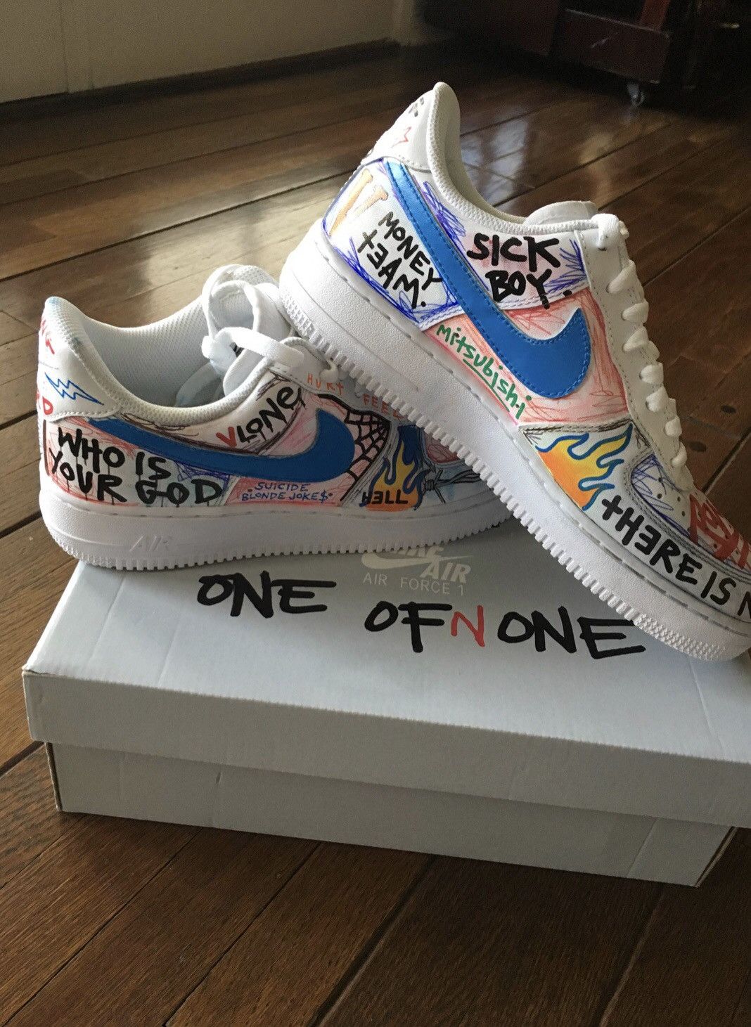 Vlone Nike Air Force 1 Vlone Customs | Grailed