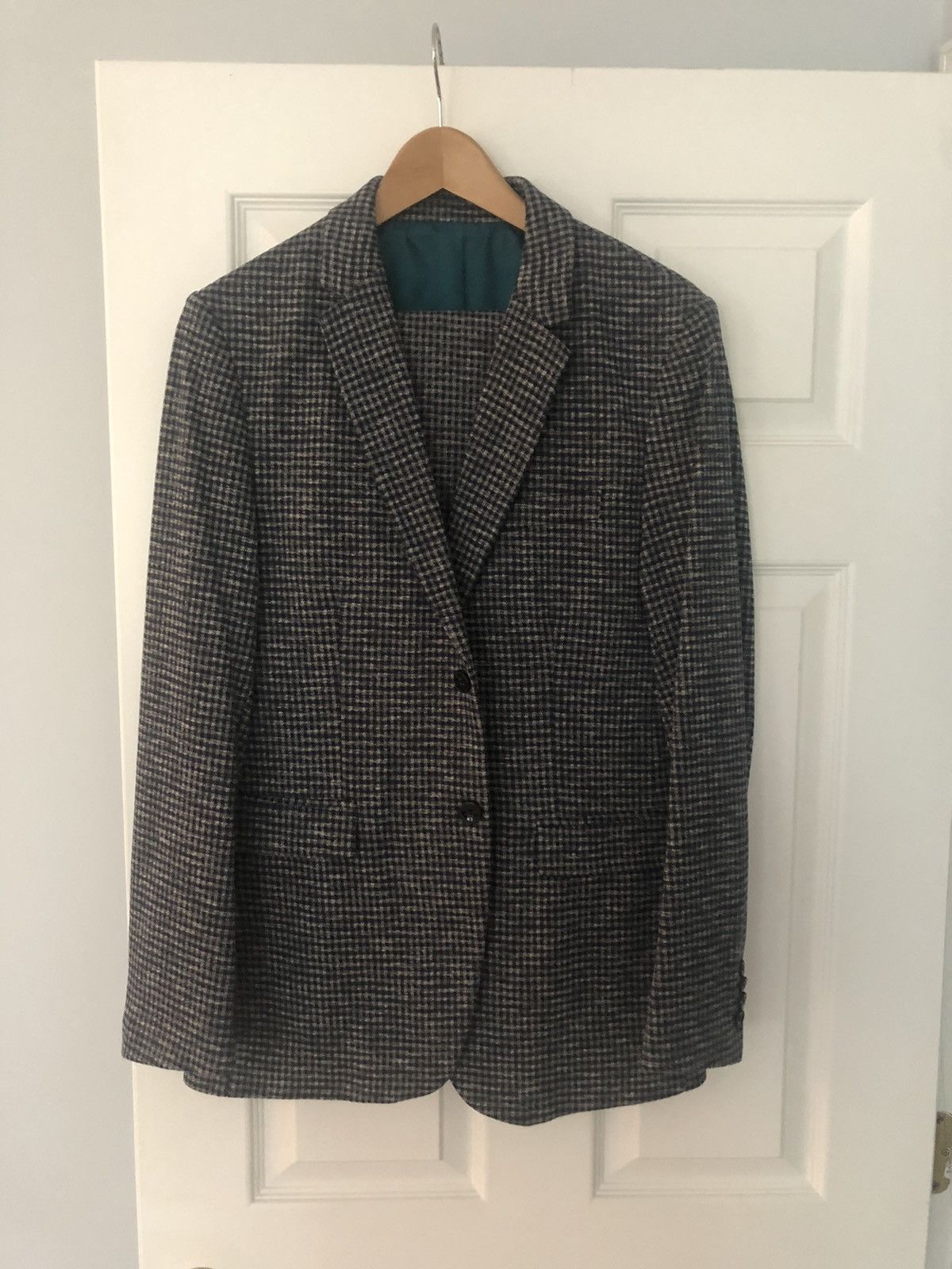 Zara Zara Grey Plaid Knit Suit Size 40R - 1 Thumbnail