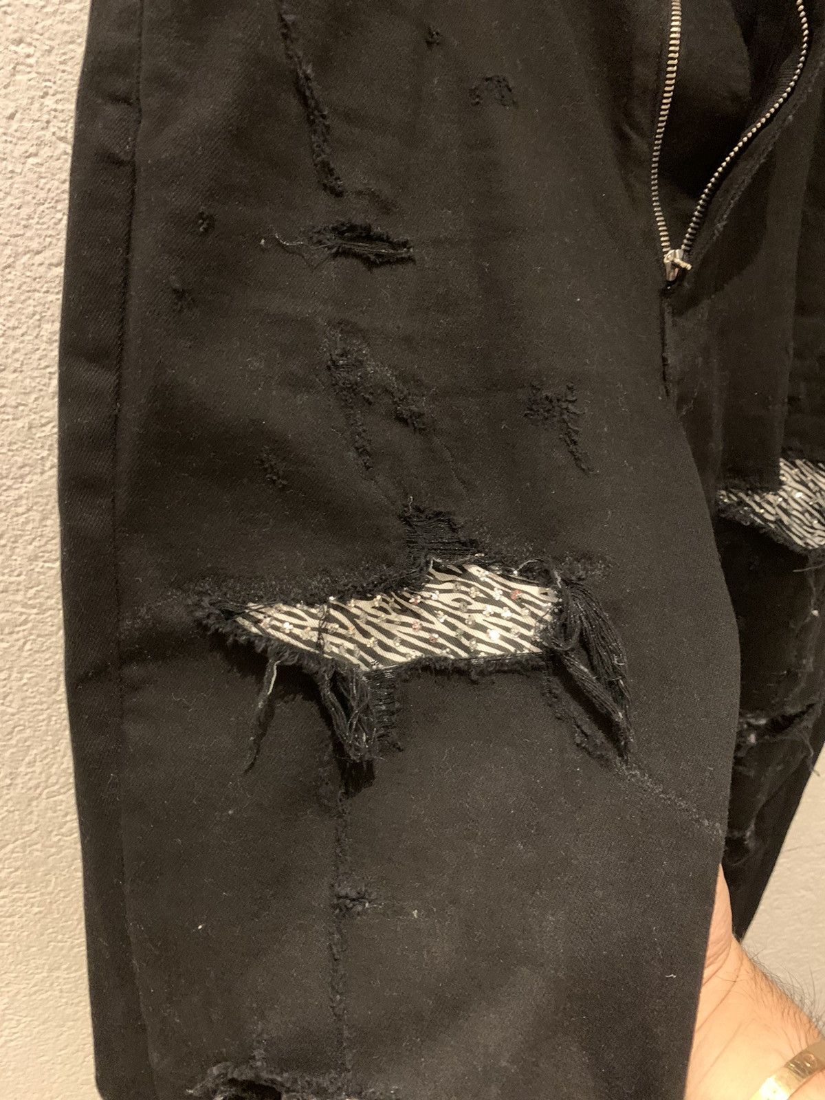 Amiri Black Sequin Zebra Jeans Denim RARE