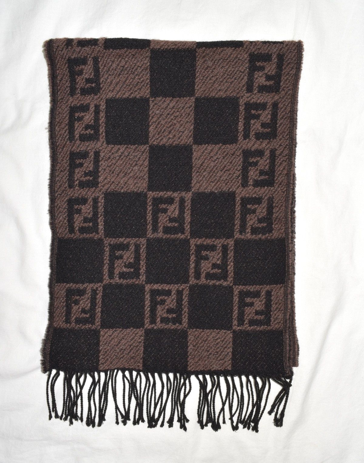 Fendi Wool Zucca monogram Vintage Scarf
