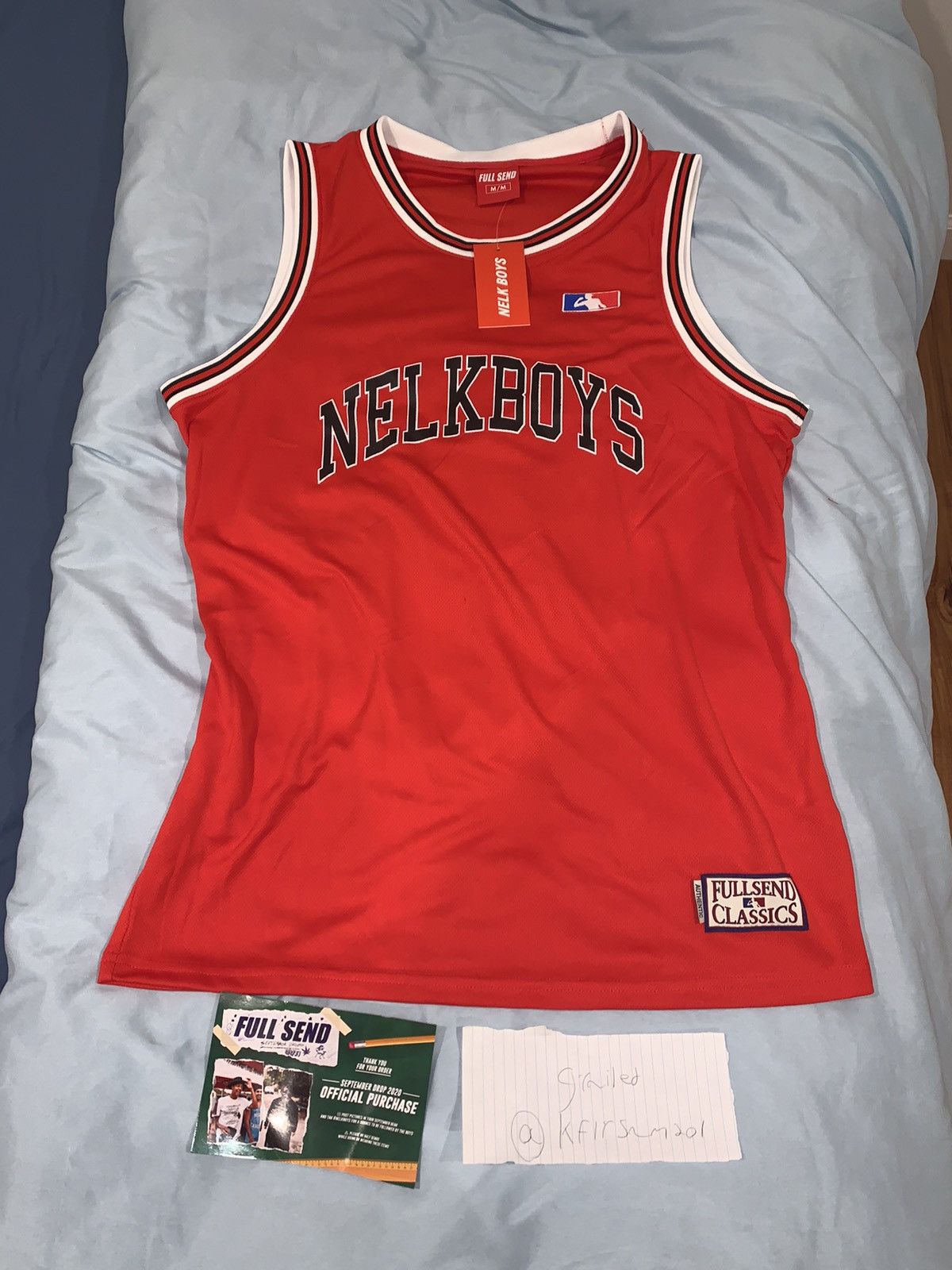 Full Send Classics Baseball Jersey Red Nelk Medium