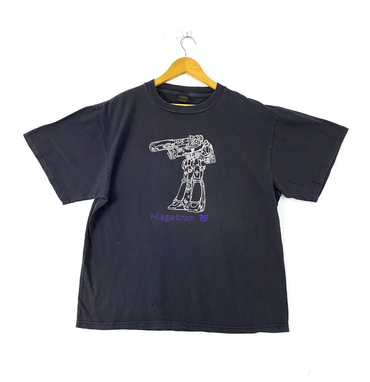 image of Movie x Vintage 90's Megatron Transformers Cartoons T-Shirts in Black, Men's (Size XL)