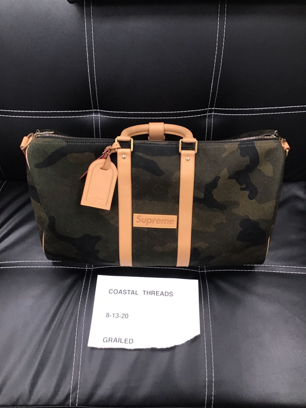 LOUIS VUITTON Epi Leather Supreme Collaboration Keepall