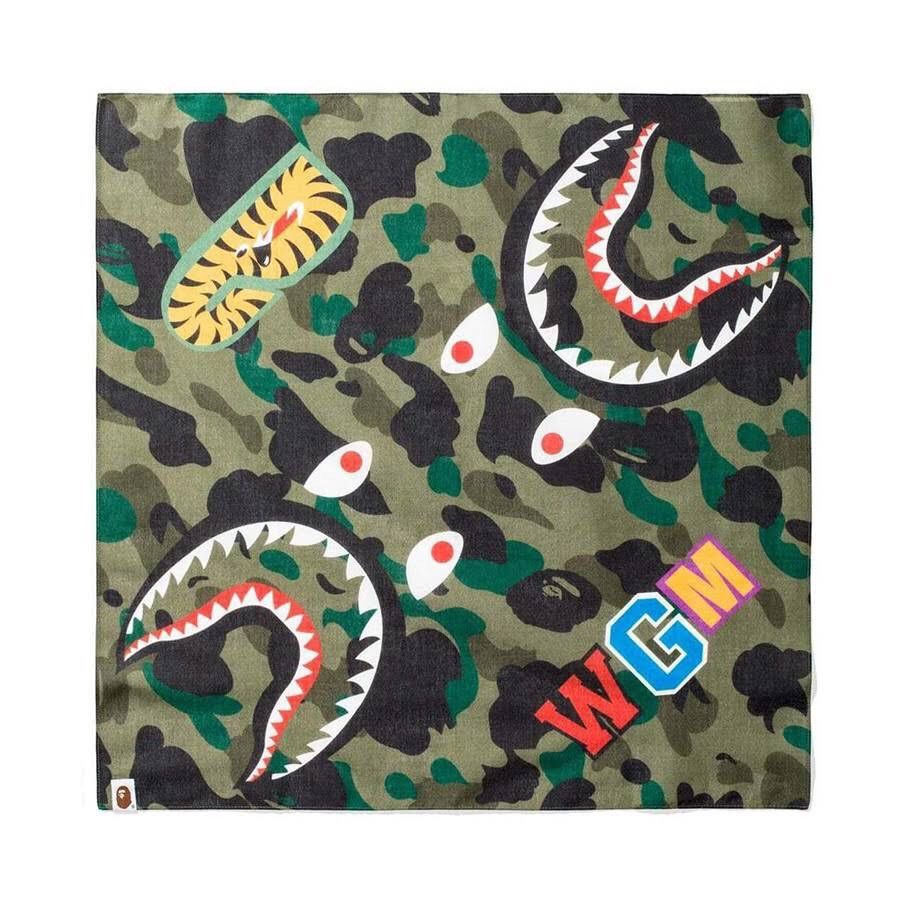 Bape A Bathing Ape 1st Camo Shark Bandana Green Size ONE SIZE - 1 Thumbnail