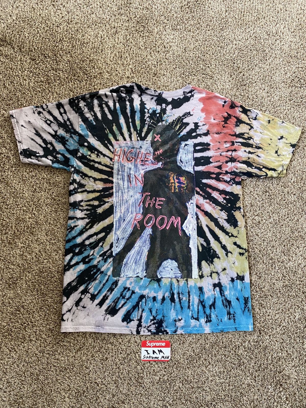 Travis Scott Highest in the Room Tie Dye Tee Size US XL / EU 56 / 4 - 3 Thumbnail