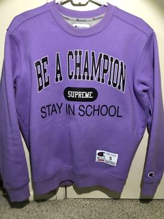 Supreme Champion Men's XL crewneck sweatshirt Stay In School red extra  large