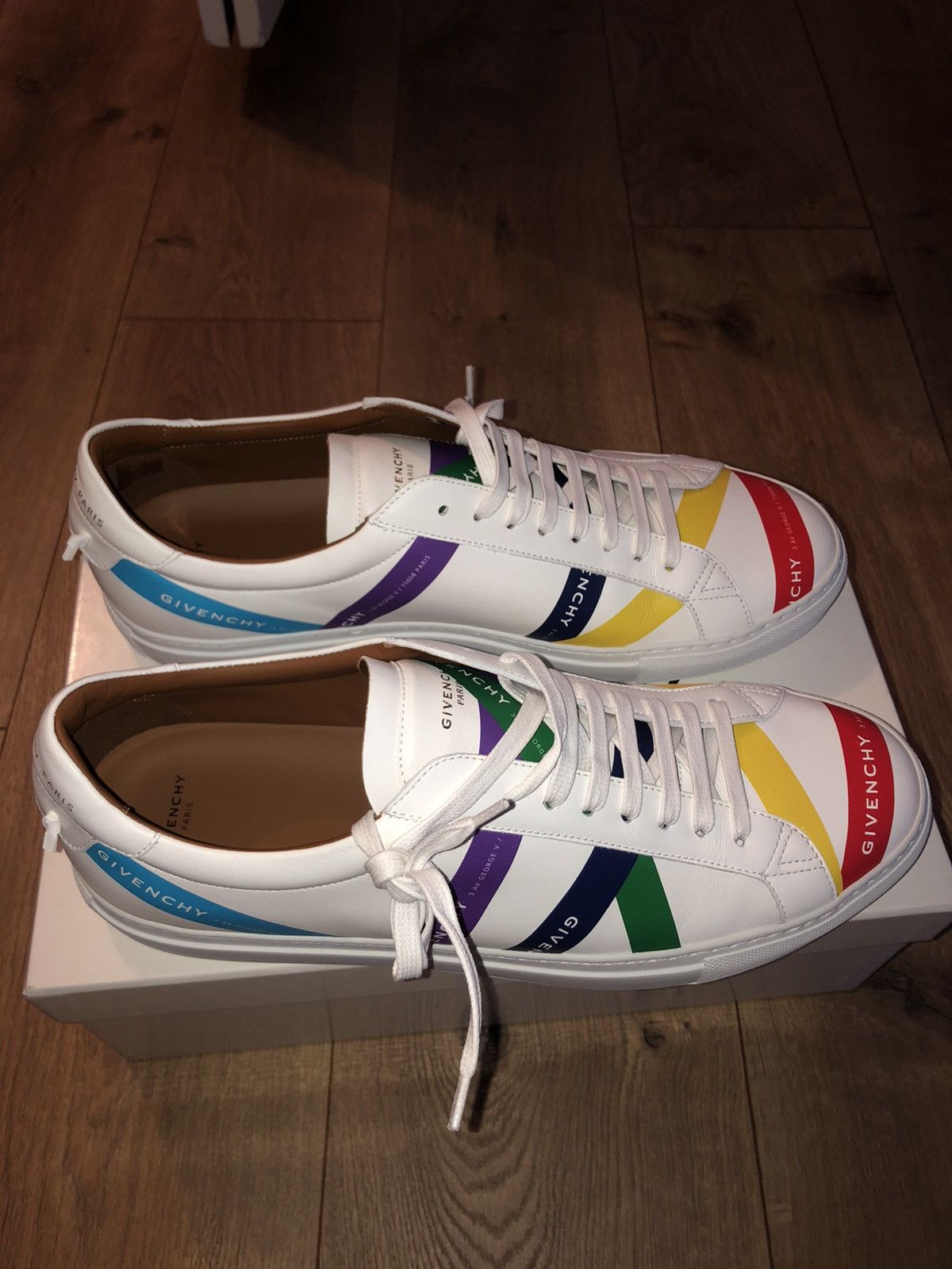 GIVENCHY MULTICOLOUR WEBBING SNEAKERS IN LEATHER