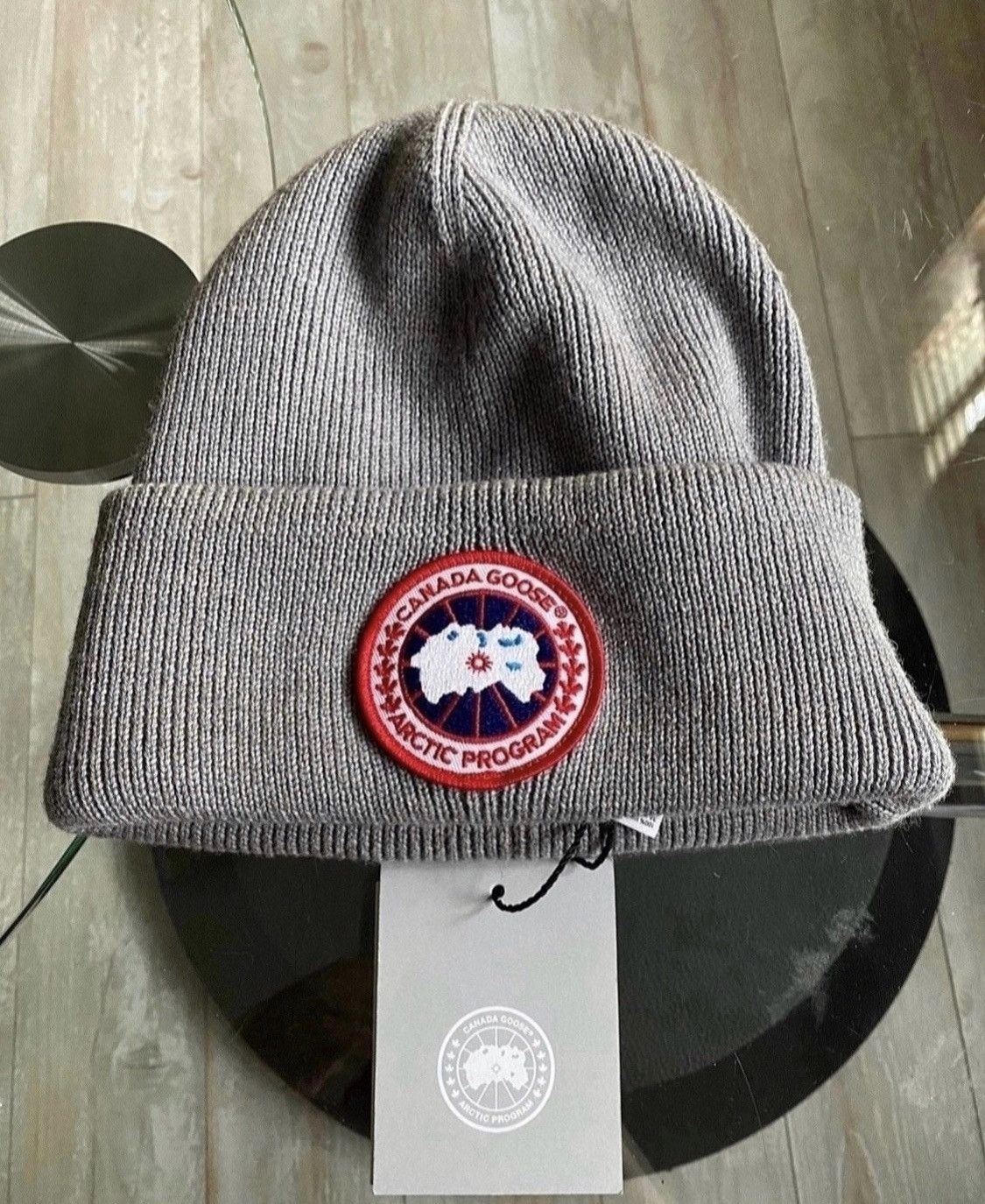 Canada Goose CANADA GOOSE ARTIC DISK TOQUE HAT HEATHER GREY OVO BLACK OS Grailed