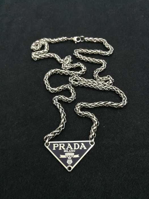 Vintage 💥Custom💥 Prada Necklace Repurposed Triangle Pendant | Grailed