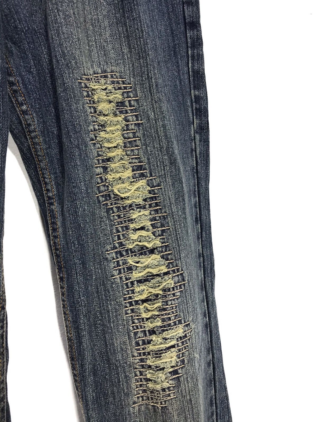 Japanese Brand Nylaus Distressed Sewn Denim Regular 3🟦1 Size US 30 / EU 46 - 4 Thumbnail