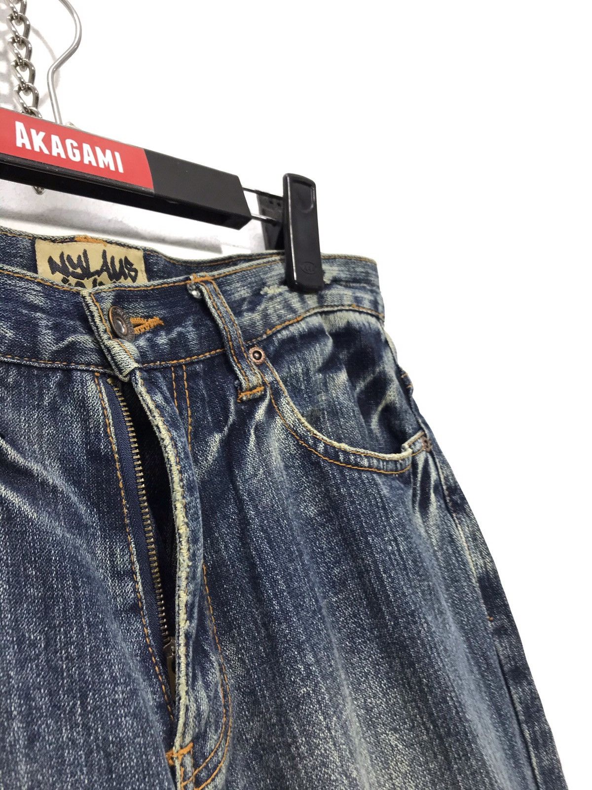 Japanese Brand Nylaus Distressed Sewn Denim Regular 3🟦1 Size US 30 / EU 46 - 6 Thumbnail