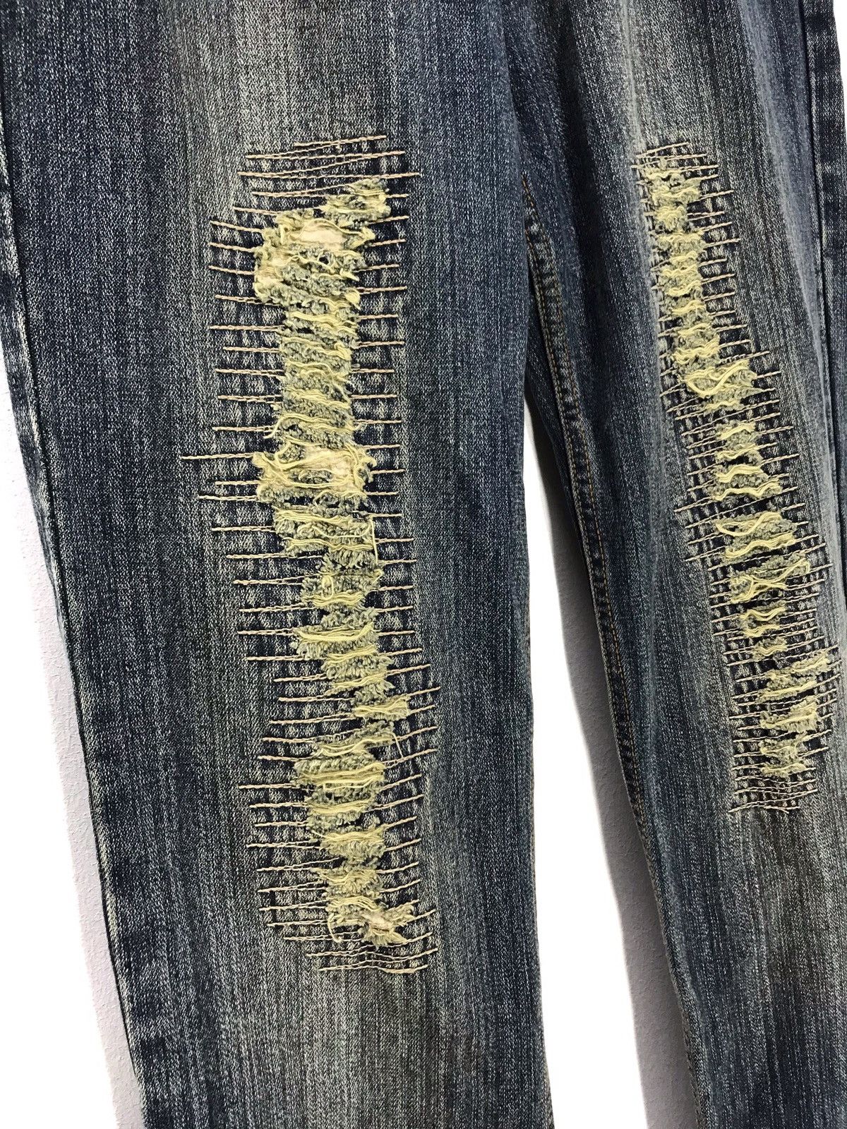 Japanese Brand Nylaus Distressed Sewn Denim Regular 3🟦1 Size US 30 / EU 46 - 5 Thumbnail
