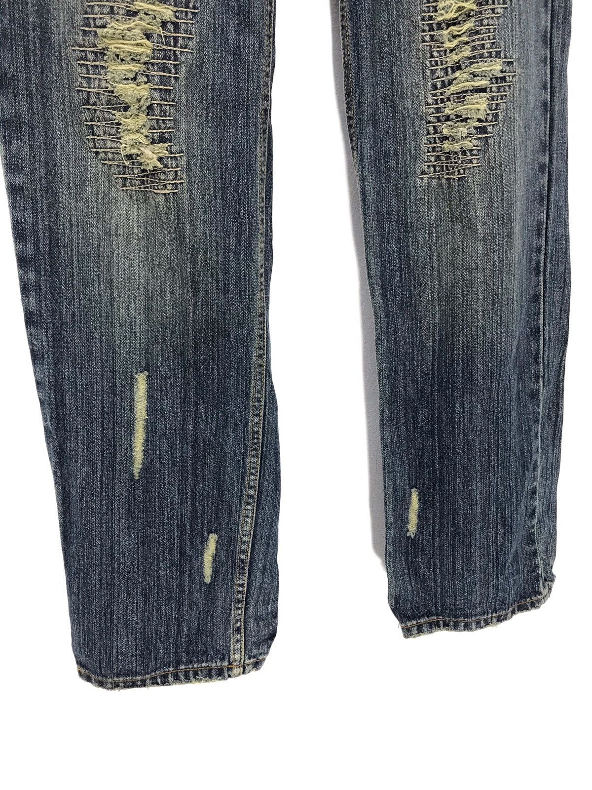 Japanese Brand Nylaus Distressed Sewn Denim Regular 3🟦1 Size US 30 / EU 46 - 3 Thumbnail