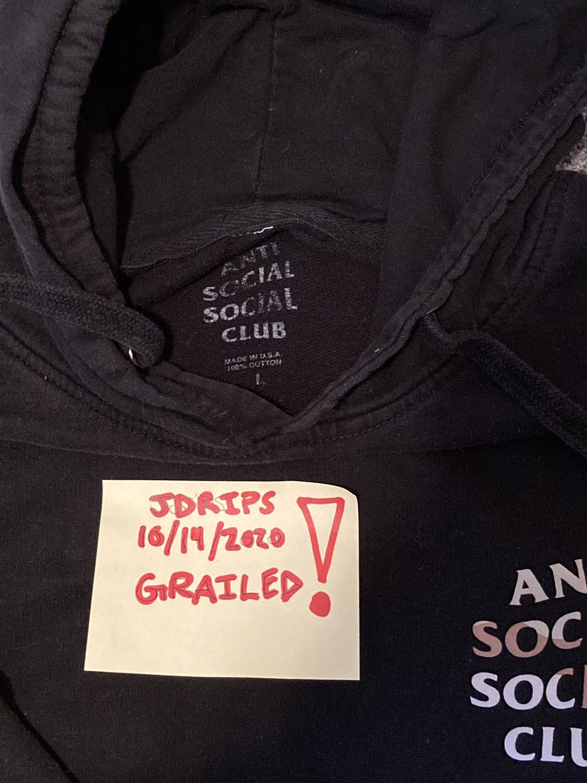 Anti Social Social Club popular 3M Black Camo Hoodie Large