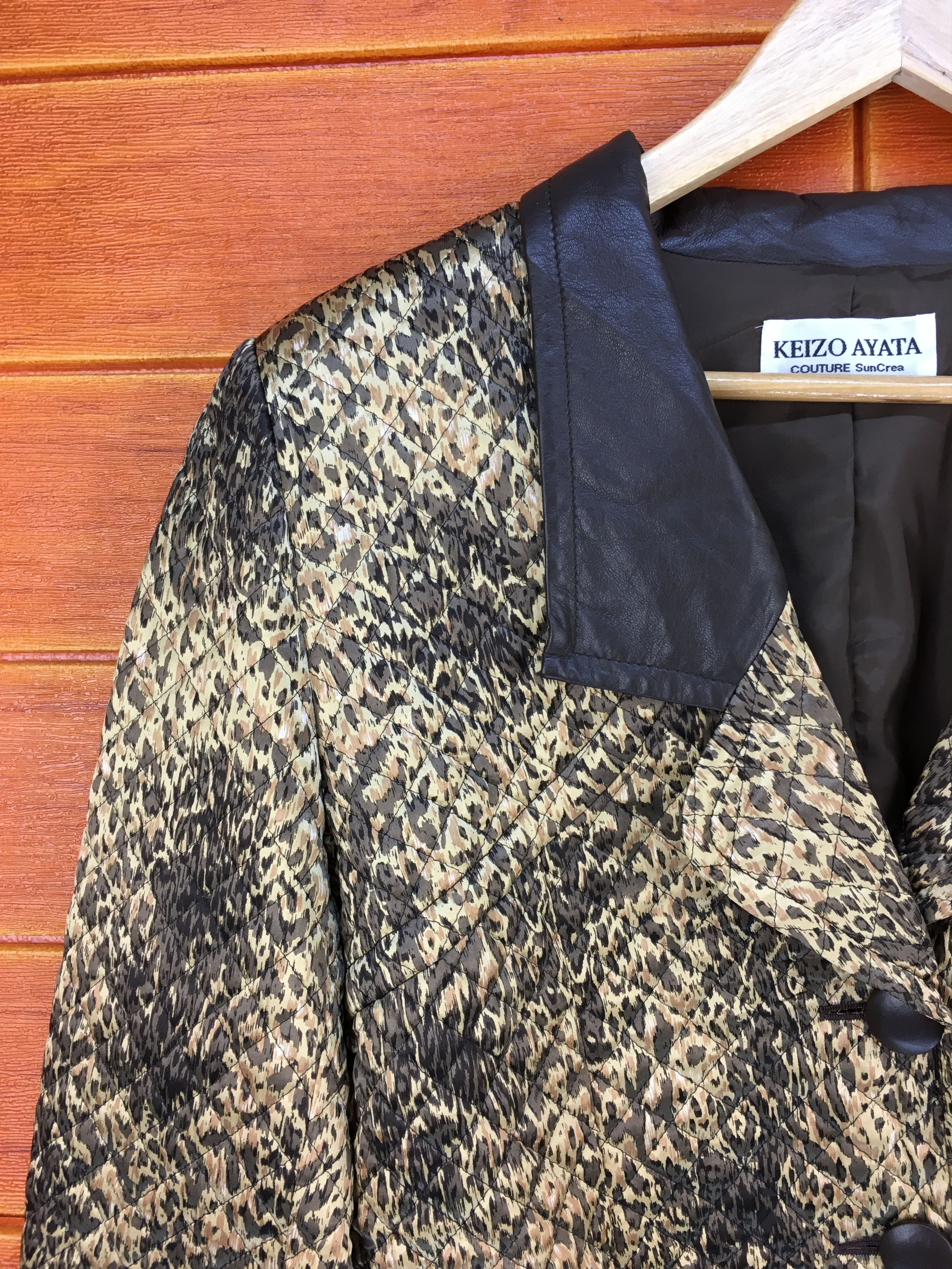 Designer Japanese Designer KEIZO AYATA Leopard Quilting Jacket Size US M / EU 48-50 / 2 - 2 Thumbnail