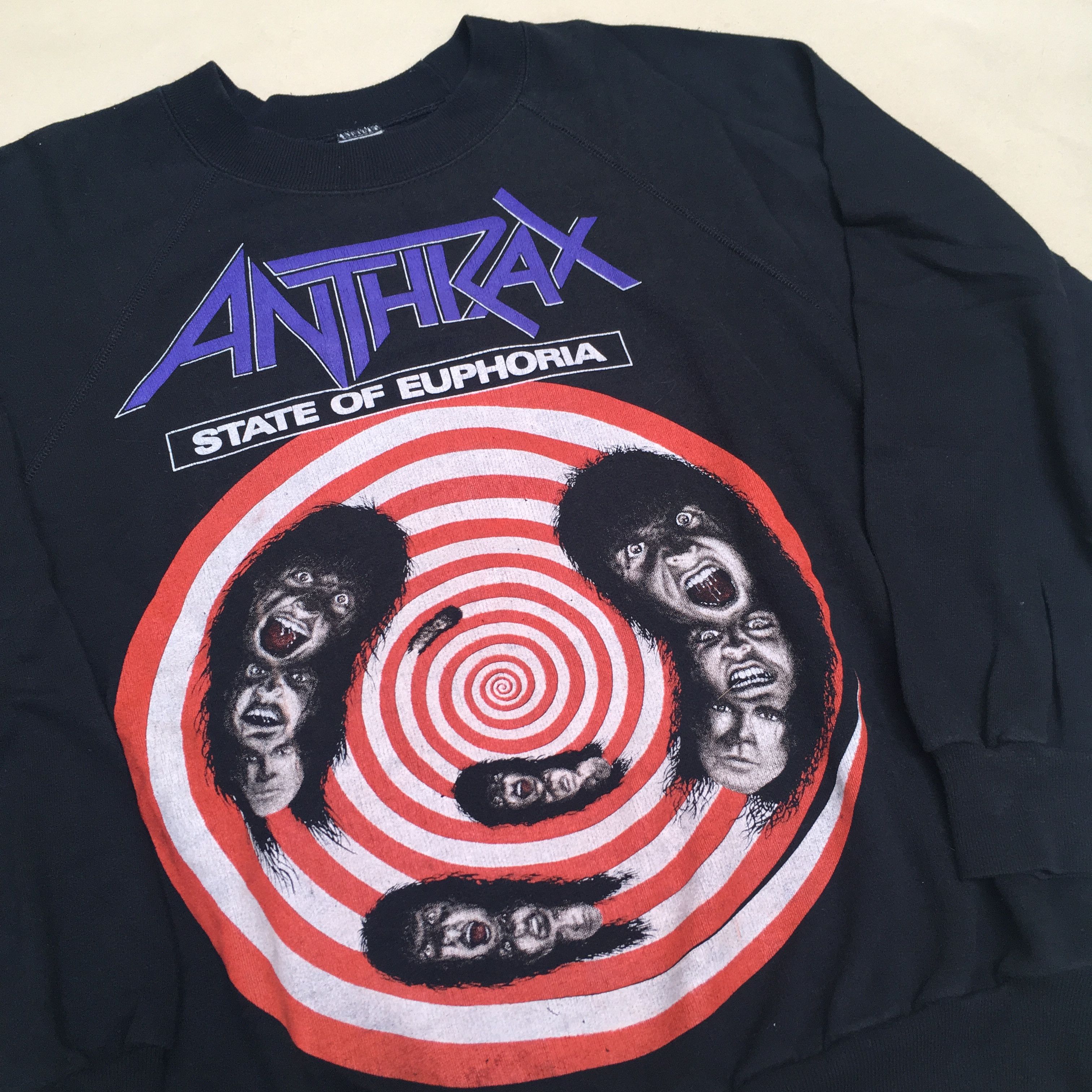 Band Tees × Vintage Anthrax - State of Euphoria Vintage Sweatshirt Size US M / EU 48-50 / 2 - 1 Thumbnail