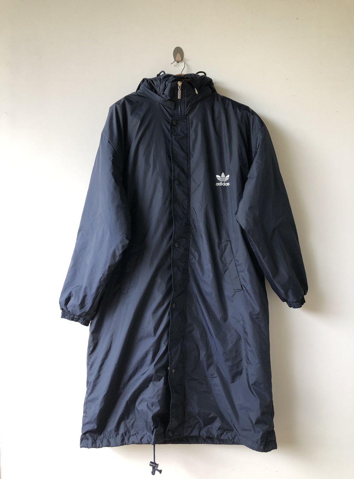 Vintage Vintage Adidas big logo sherpa Dark Blue Long Jackets Size US M / EU 48-50 / 2 - 2 Thumbnail