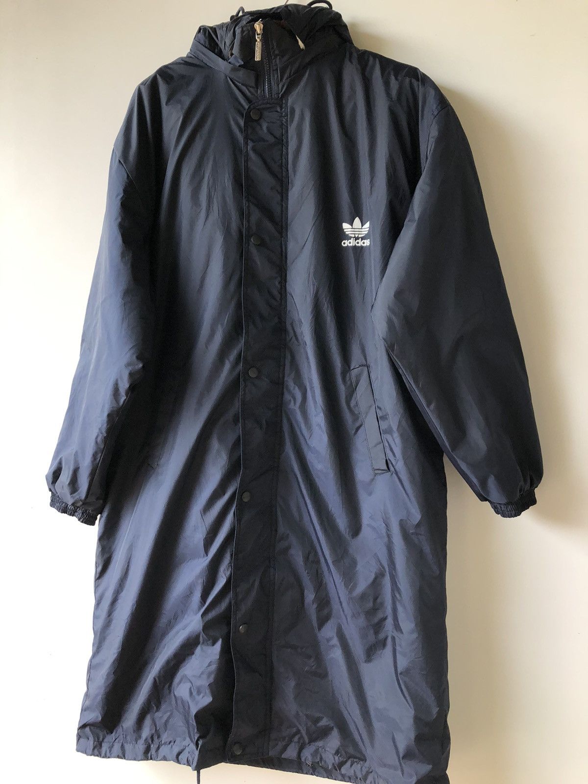 Vintage Vintage Adidas big logo sherpa Dark Blue Long Jackets Size US M / EU 48-50 / 2 - 4 Thumbnail