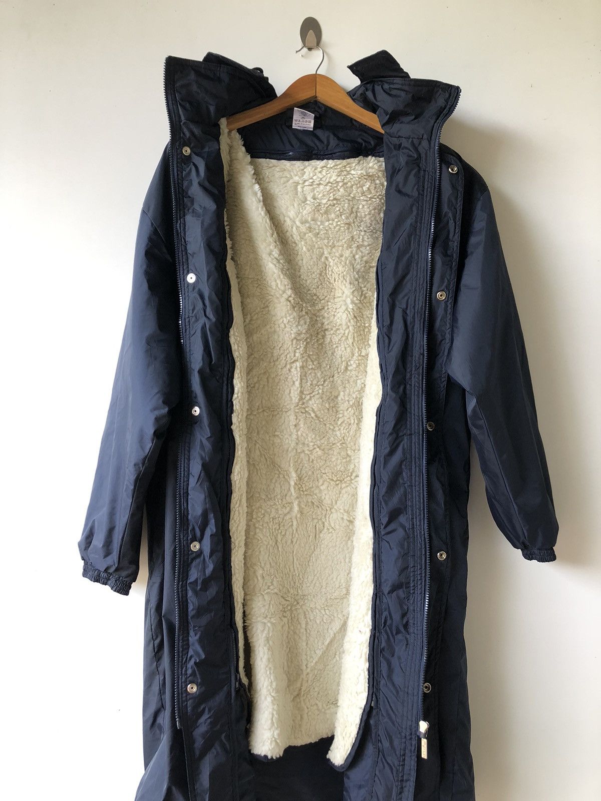 Vintage Vintage Adidas big logo sherpa Dark Blue Long Jackets Size US M / EU 48-50 / 2 - 5 Thumbnail
