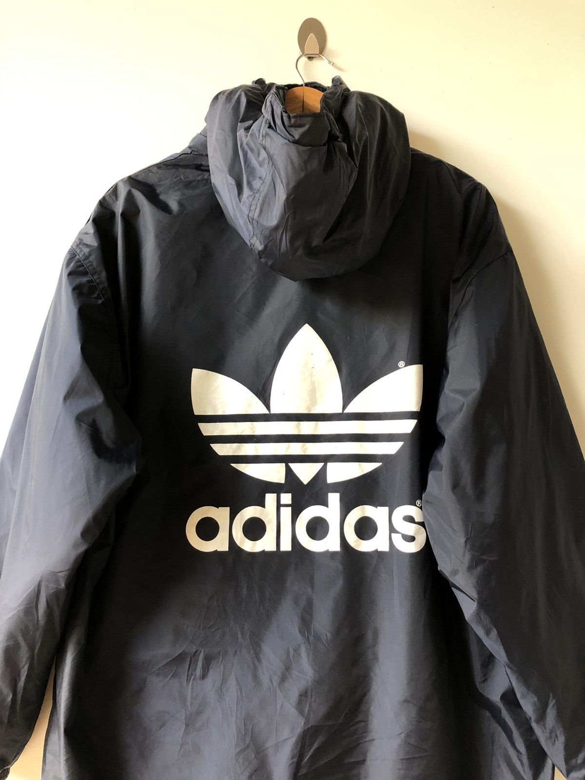 Vintage Vintage Adidas big logo sherpa Dark Blue Long Jackets Size US M / EU 48-50 / 2 - 7 Thumbnail