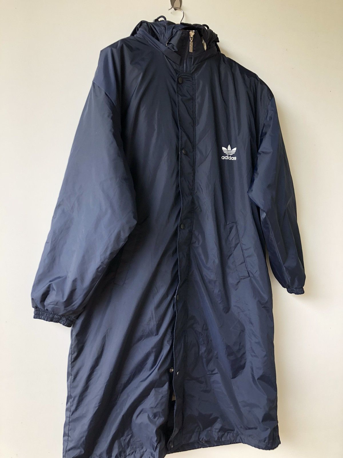 Vintage Vintage Adidas big logo sherpa Dark Blue Long Jackets Size US M / EU 48-50 / 2 - 3 Thumbnail