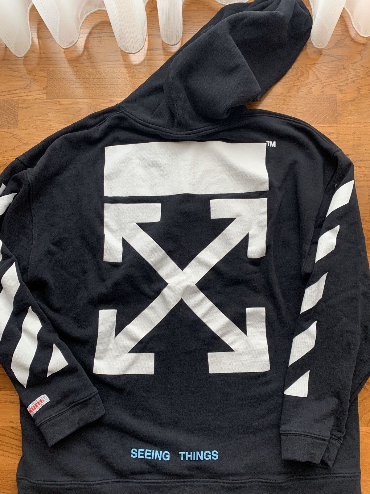 Off white hoodie white best sale