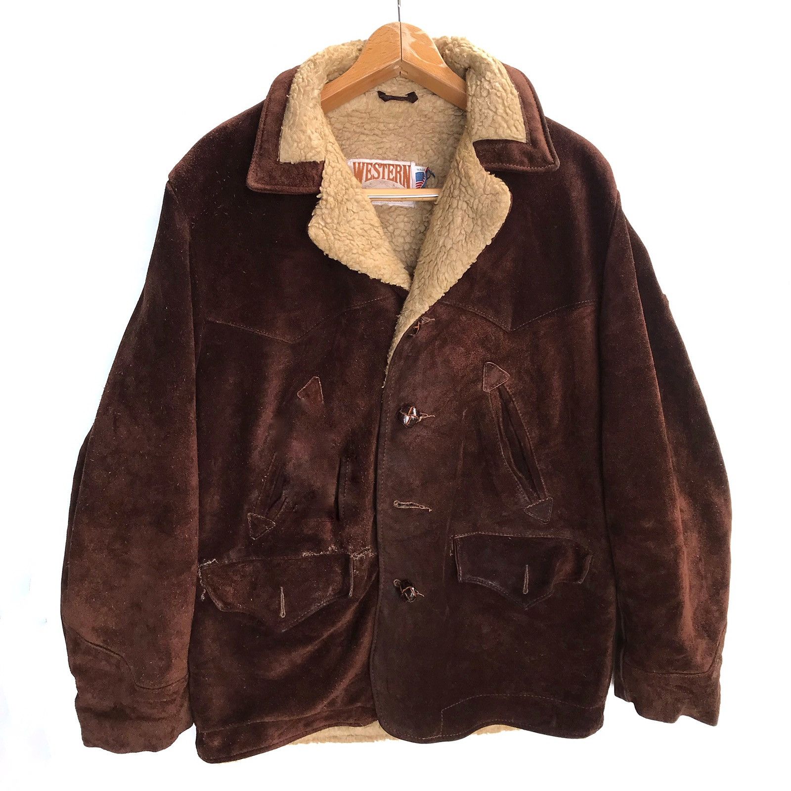 Schott × Vintage Vintage Schott Double Collar Shearling Sheepskin Jacket Size US M / EU 48-50 / 2 - 1 Thumbnail